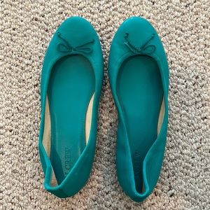 J Crew ballet flats, US 8, turquoise/aqua